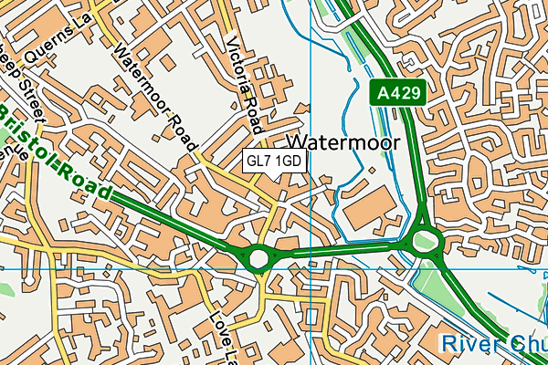 GL7 1GD map - OS VectorMap District (Ordnance Survey)