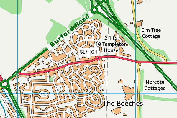 GL7 1GH map - OS VectorMap District (Ordnance Survey)