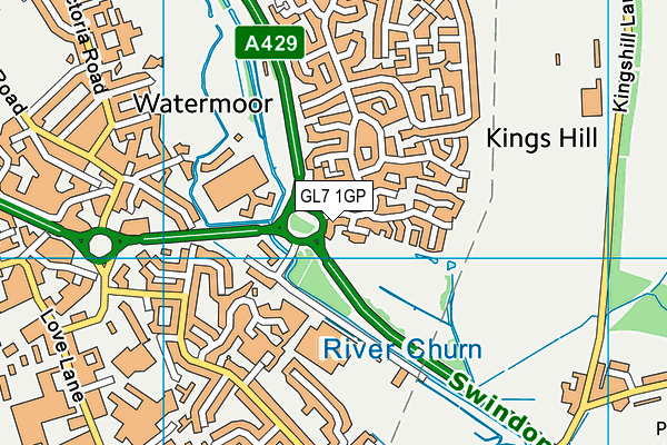 GL7 1GP map - OS VectorMap District (Ordnance Survey)