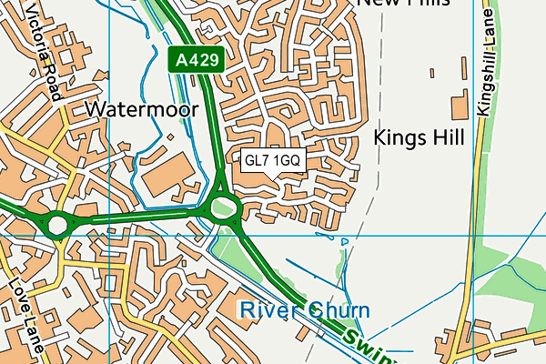 GL7 1GQ map - OS VectorMap District (Ordnance Survey)