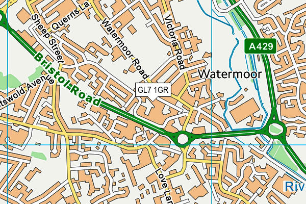 GL7 1GR map - OS VectorMap District (Ordnance Survey)