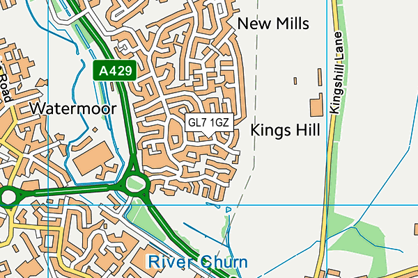 GL7 1GZ map - OS VectorMap District (Ordnance Survey)