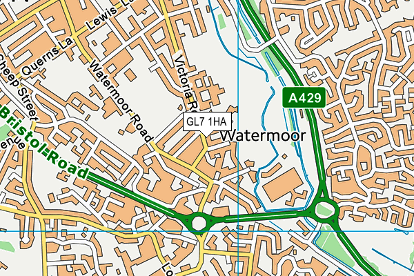 GL7 1HA map - OS VectorMap District (Ordnance Survey)