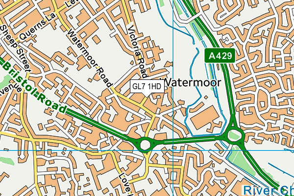 GL7 1HD map - OS VectorMap District (Ordnance Survey)