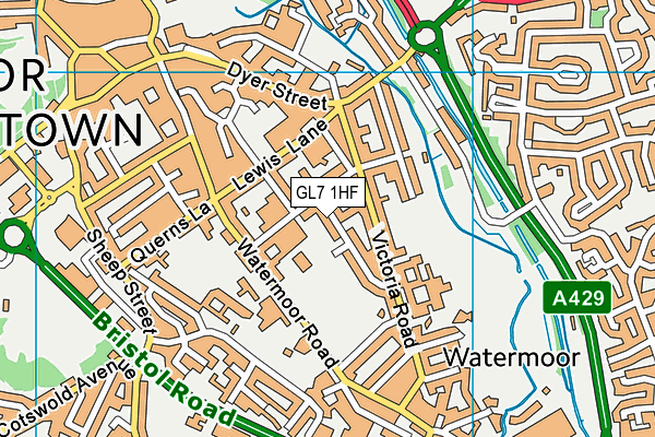 GL7 1HF map - OS VectorMap District (Ordnance Survey)