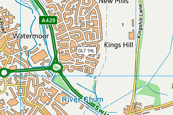 GL7 1HL map - OS VectorMap District (Ordnance Survey)