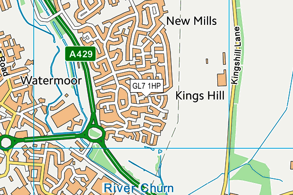 GL7 1HP map - OS VectorMap District (Ordnance Survey)