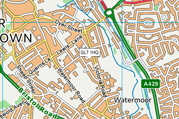 GL7 1HQ map - OS VectorMap District (Ordnance Survey)