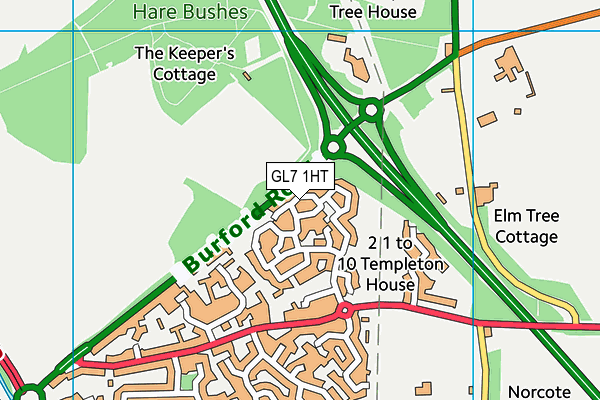 GL7 1HT map - OS VectorMap District (Ordnance Survey)