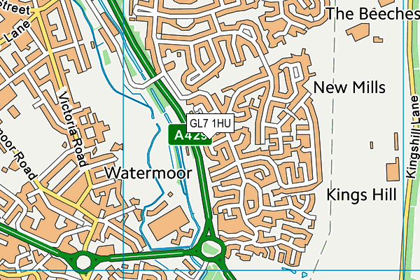 GL7 1HU map - OS VectorMap District (Ordnance Survey)