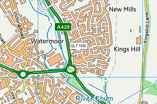 GL7 1HX map - OS VectorMap District (Ordnance Survey)