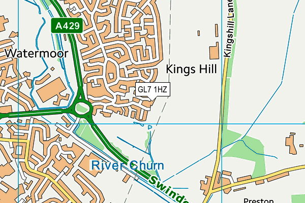 GL7 1HZ map - OS VectorMap District (Ordnance Survey)