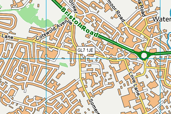 GL7 1JE map - OS VectorMap District (Ordnance Survey)