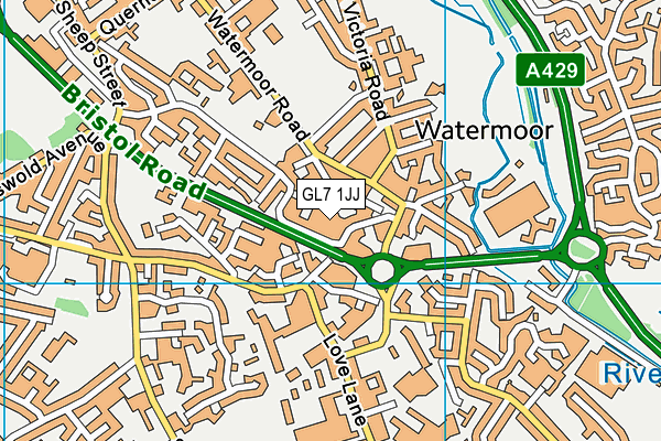 GL7 1JJ map - OS VectorMap District (Ordnance Survey)