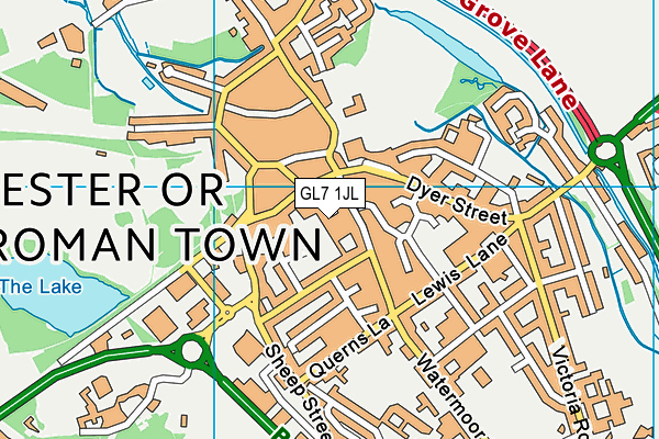 GL7 1JL map - OS VectorMap District (Ordnance Survey)