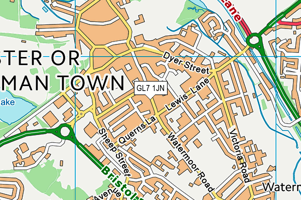 GL7 1JN map - OS VectorMap District (Ordnance Survey)