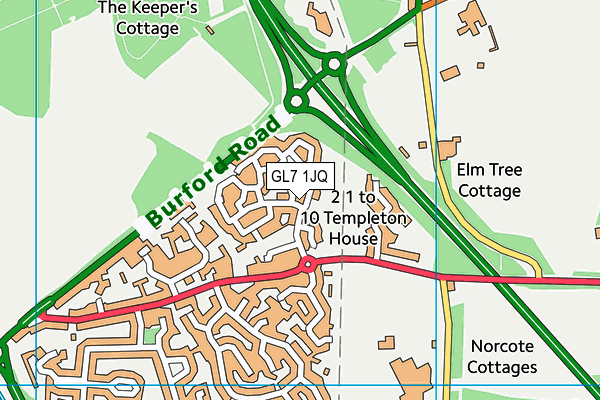 GL7 1JQ map - OS VectorMap District (Ordnance Survey)