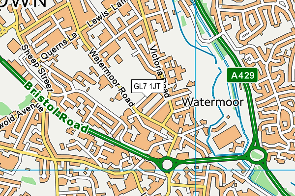 GL7 1JT map - OS VectorMap District (Ordnance Survey)