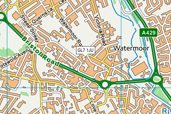 GL7 1JU map - OS VectorMap District (Ordnance Survey)