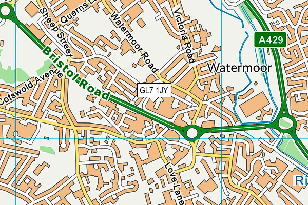 GL7 1JY map - OS VectorMap District (Ordnance Survey)