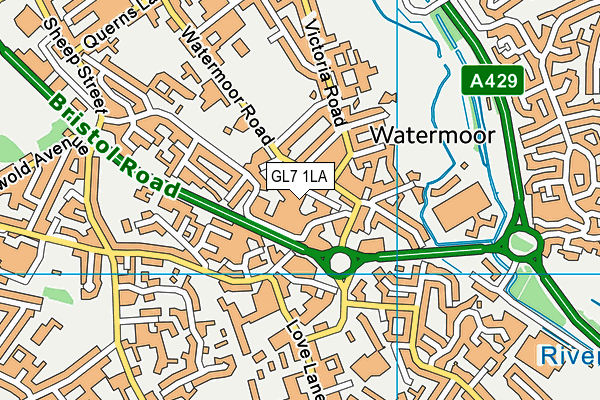 GL7 1LA map - OS VectorMap District (Ordnance Survey)