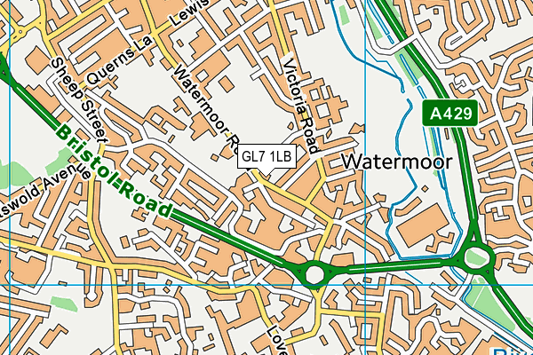 GL7 1LB map - OS VectorMap District (Ordnance Survey)