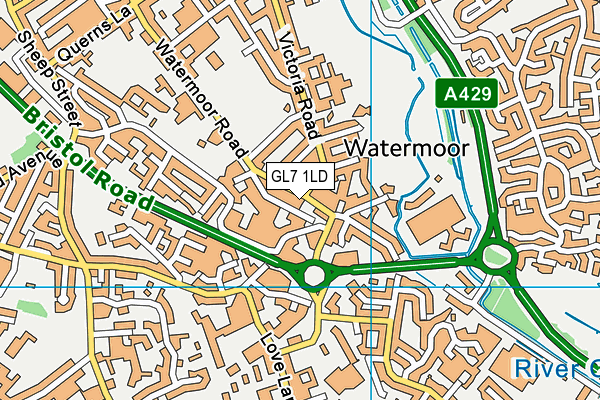 GL7 1LD map - OS VectorMap District (Ordnance Survey)