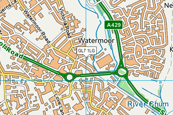 GL7 1LG map - OS VectorMap District (Ordnance Survey)