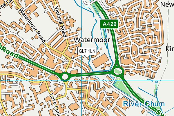 GL7 1LN map - OS VectorMap District (Ordnance Survey)