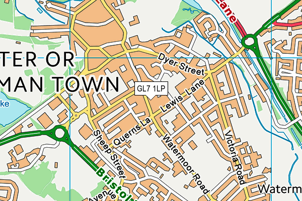 GL7 1LP map - OS VectorMap District (Ordnance Survey)