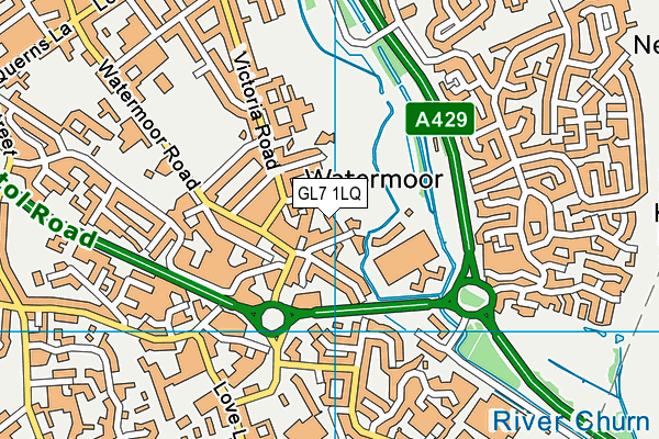 GL7 1LQ map - OS VectorMap District (Ordnance Survey)