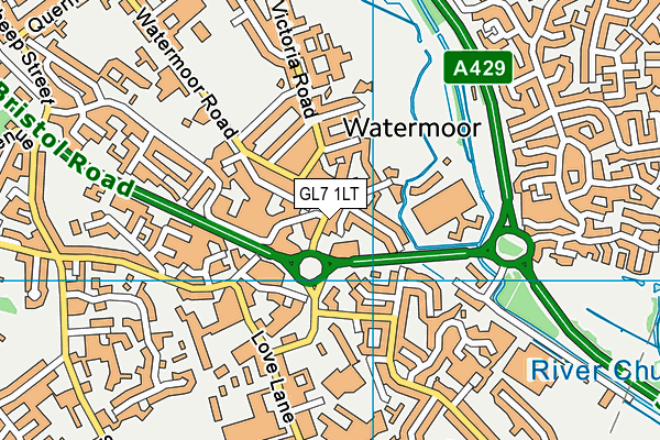 GL7 1LT map - OS VectorMap District (Ordnance Survey)