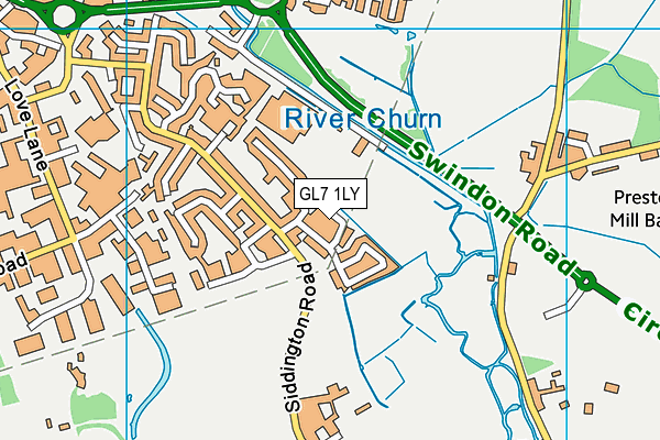 GL7 1LY map - OS VectorMap District (Ordnance Survey)