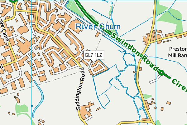 GL7 1LZ map - OS VectorMap District (Ordnance Survey)