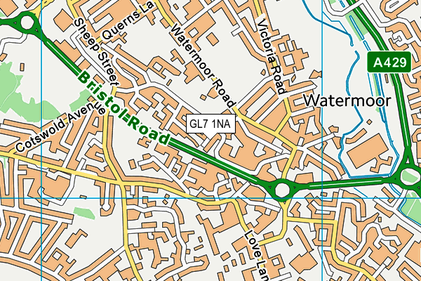 GL7 1NA map - OS VectorMap District (Ordnance Survey)