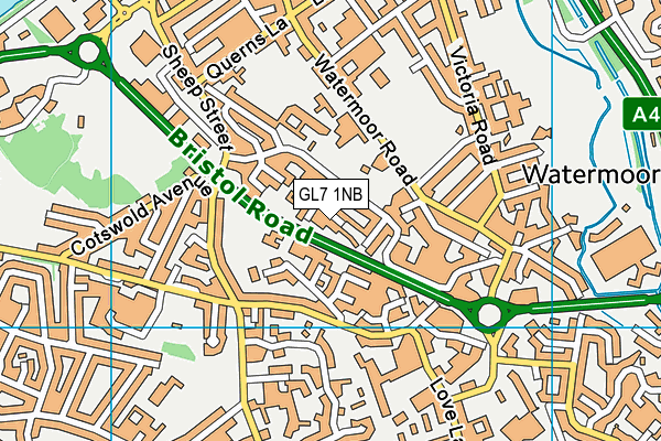 GL7 1NB map - OS VectorMap District (Ordnance Survey)