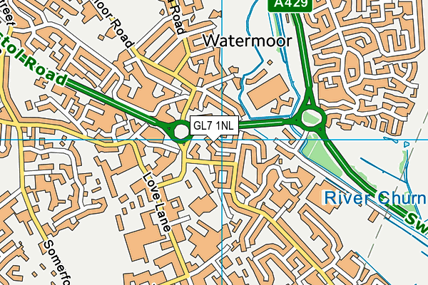 GL7 1NL map - OS VectorMap District (Ordnance Survey)