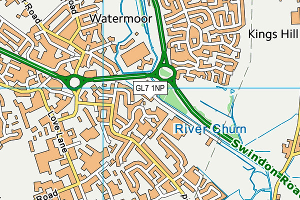 GL7 1NP map - OS VectorMap District (Ordnance Survey)