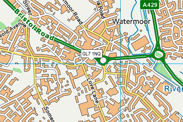 GL7 1NQ map - OS VectorMap District (Ordnance Survey)