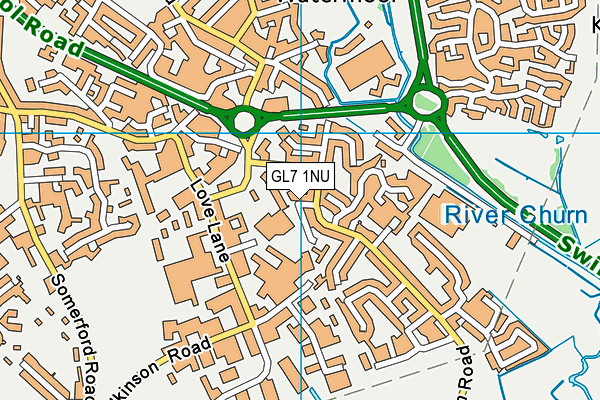 GL7 1NU map - OS VectorMap District (Ordnance Survey)