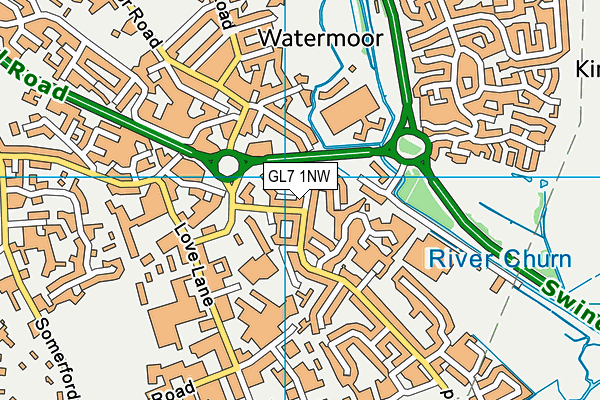 GL7 1NW map - OS VectorMap District (Ordnance Survey)
