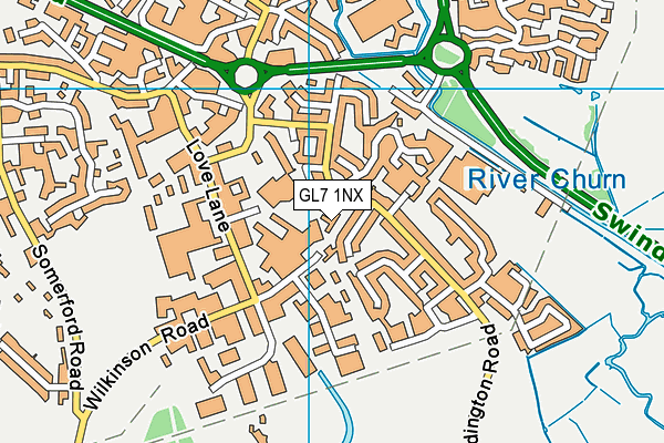 GL7 1NX map - OS VectorMap District (Ordnance Survey)