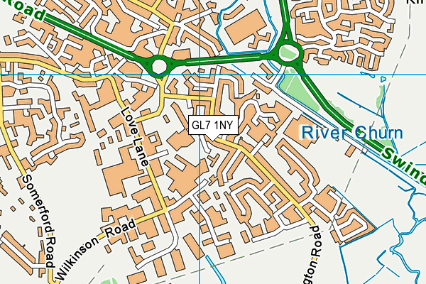 GL7 1NY map - OS VectorMap District (Ordnance Survey)