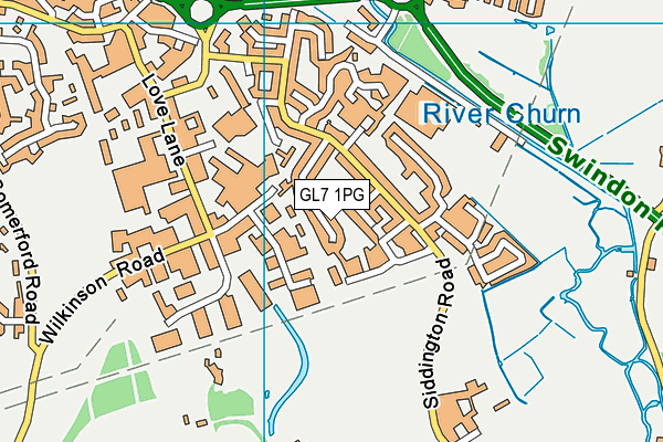 GL7 1PG map - OS VectorMap District (Ordnance Survey)