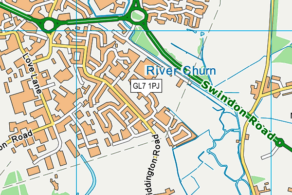 GL7 1PJ map - OS VectorMap District (Ordnance Survey)