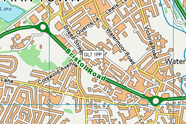 GL7 1PP map - OS VectorMap District (Ordnance Survey)