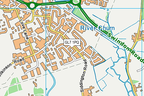 GL7 1PQ map - OS VectorMap District (Ordnance Survey)