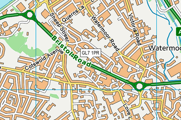 GL7 1PR map - OS VectorMap District (Ordnance Survey)