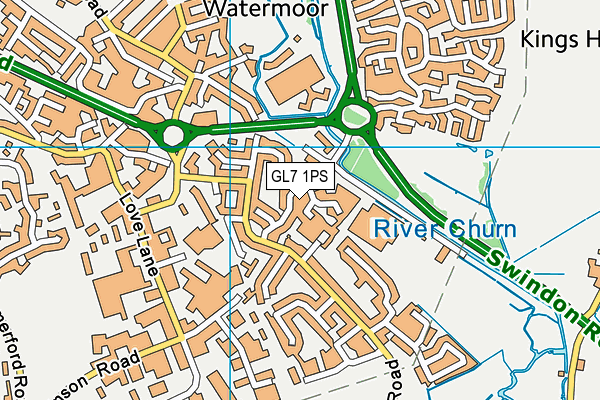 GL7 1PS map - OS VectorMap District (Ordnance Survey)