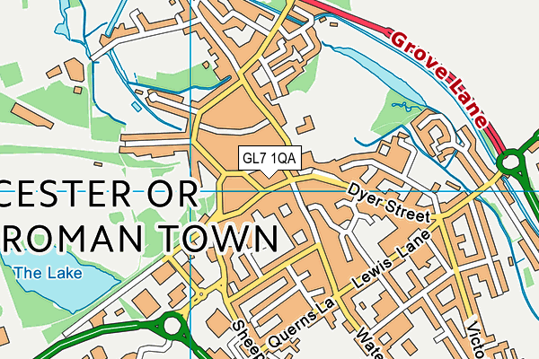 GL7 1QA map - OS VectorMap District (Ordnance Survey)